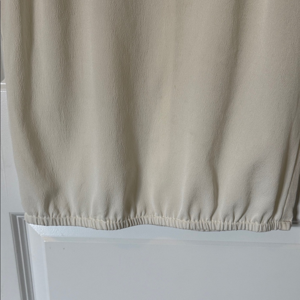LOFT Women's Ivory Crepe Blouse with Button Detail - Picture 8 of 9